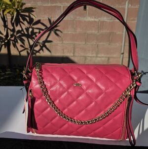 Juicy Couture Pink Quilted Chain Satchel Bag